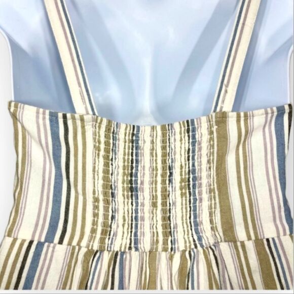 NWOT American Eagle Linen Blend Striped Romper Jumpsuit Outfit - Picture 5 of 9